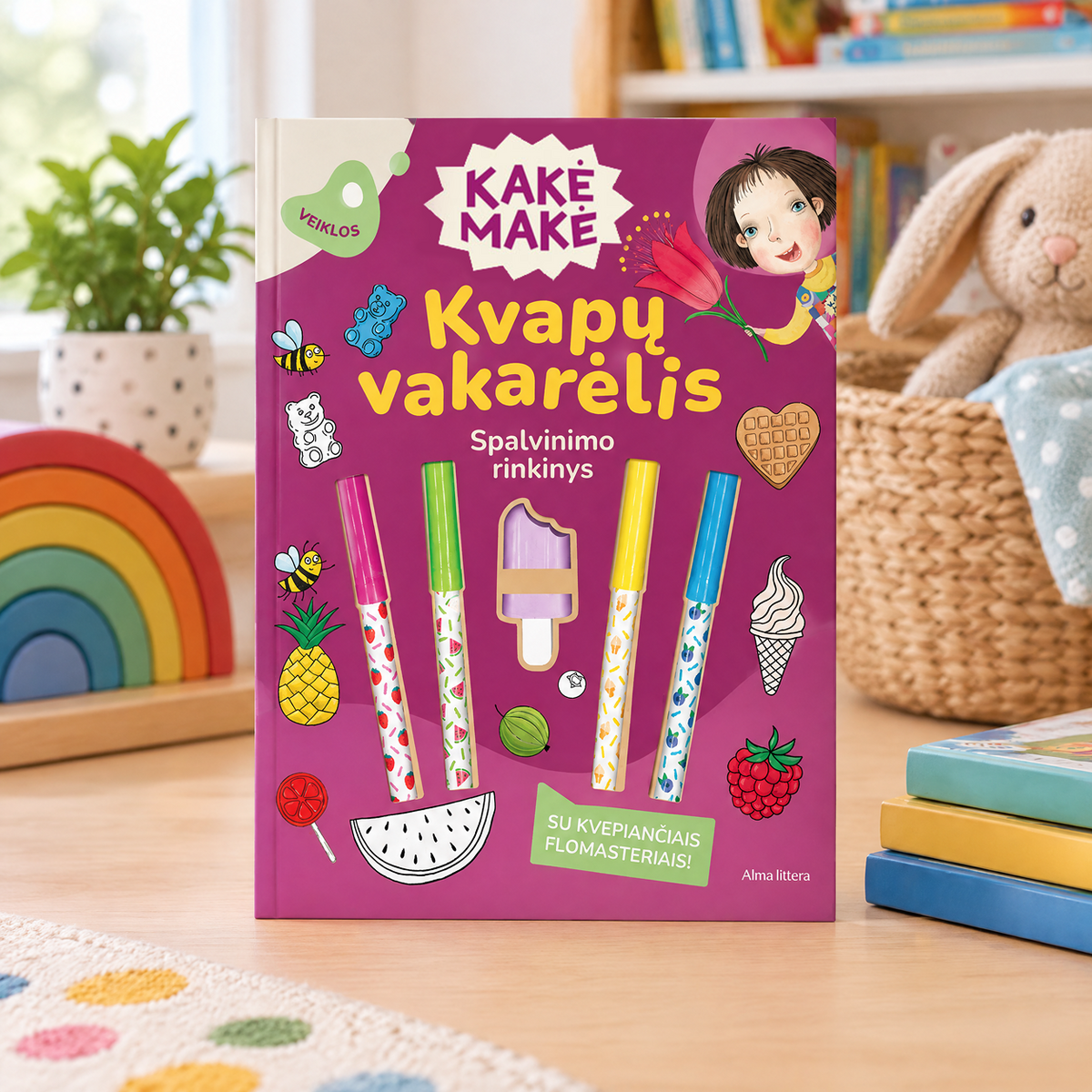 Knyga „Kakė Makė. Kvapų vakarėlis. Spalvinimo rinkinys“, 30 psl. - nuotrauka 3
