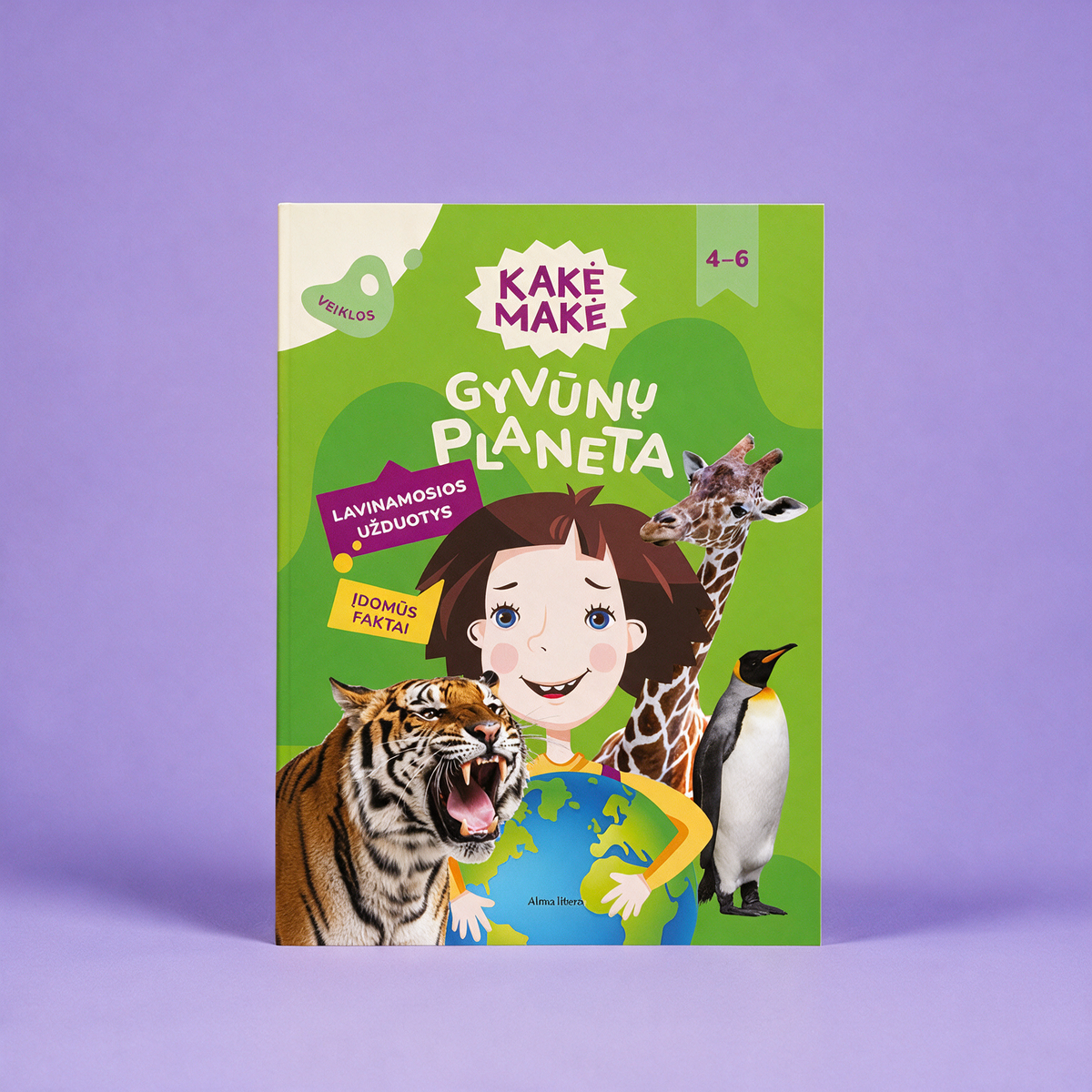 Knyga „Kakė Makė. Gyvūnų planeta. Lavinamosios užduotys“, 16 psl.