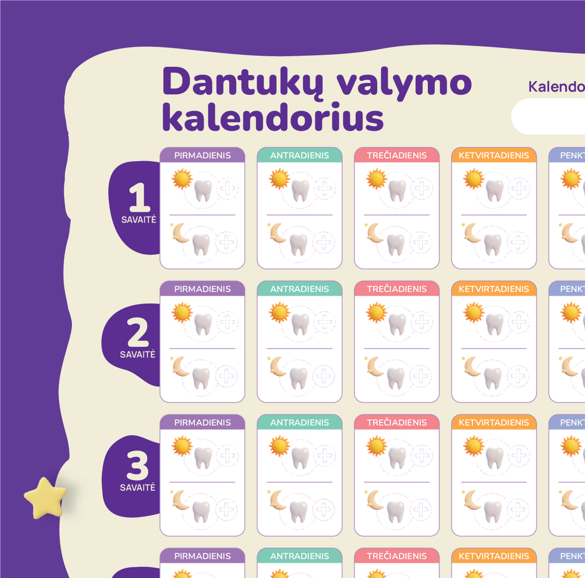 Dantukų fėjos laukimo ir dantų valymo skaitmeninis rinkinys, 8 dalys (atsisiųsti) - nuotrauka 5