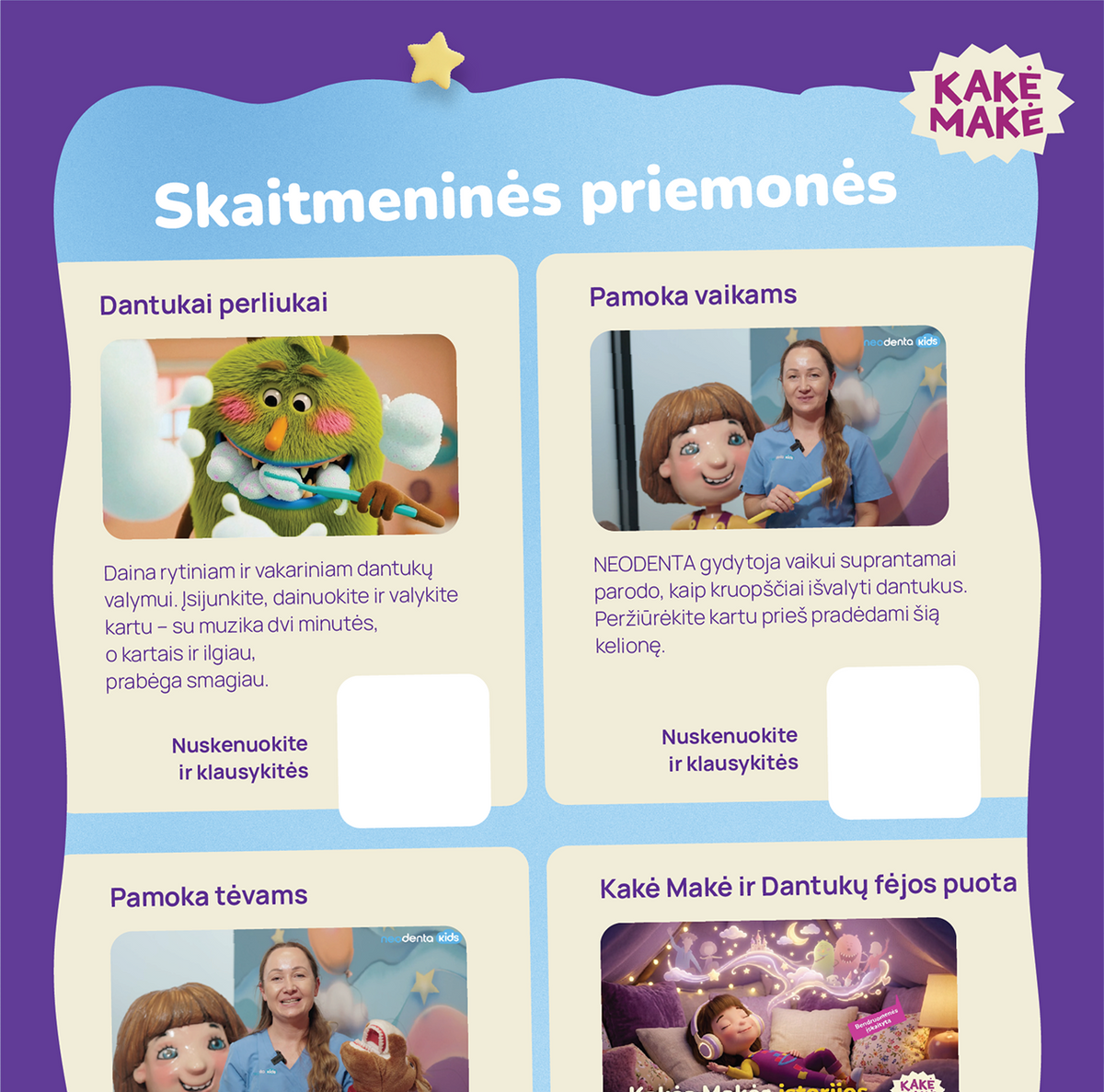 Dantukų fėjos laukimo ir dantų valymo skaitmeninis rinkinys, 8 dalys (atsisiųsti)