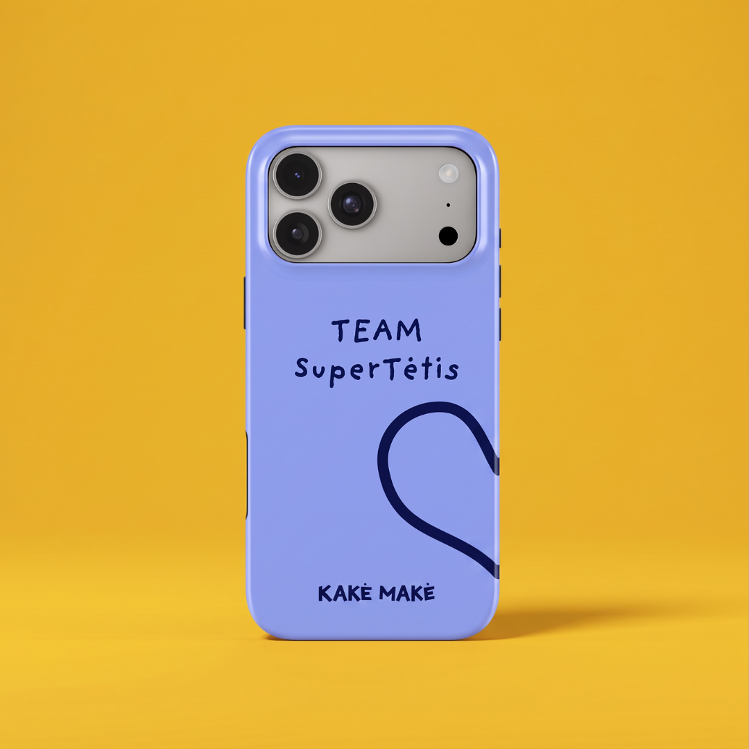 Telefono dėklas „Supertėčio širdis“ (žydra)
