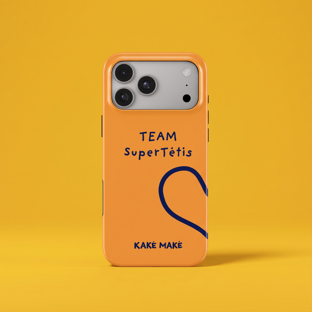 Telefono dėklas „Supertėčio širdis“ (apelsinas)