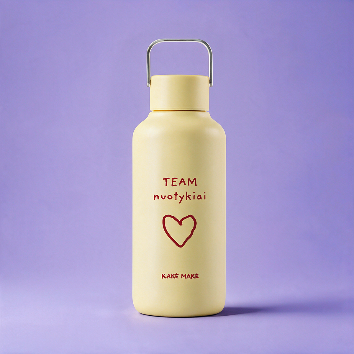 Kakė Makė x EQUA gertuvė 600 ml „Širdis trokšta nuotykių“ (gelsva)