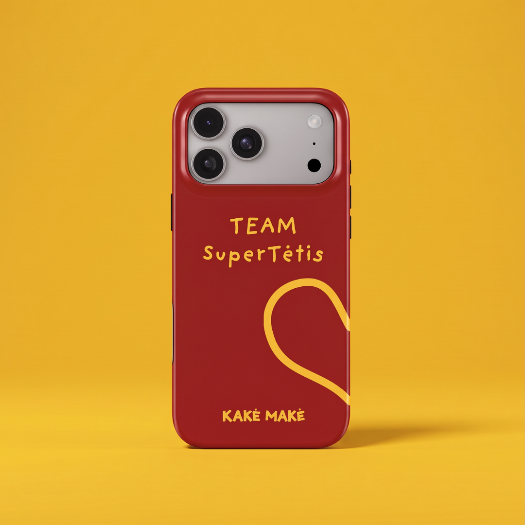 Telefono dėklas „Supertėčio širdis“ (raudona)