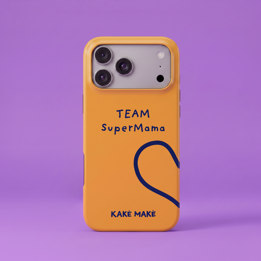 Telefono dėklas „Supermamos širdis“ (apelsinas)