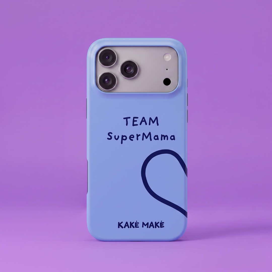 Telefono dėklas „Supermamos širdis“ (žydra)