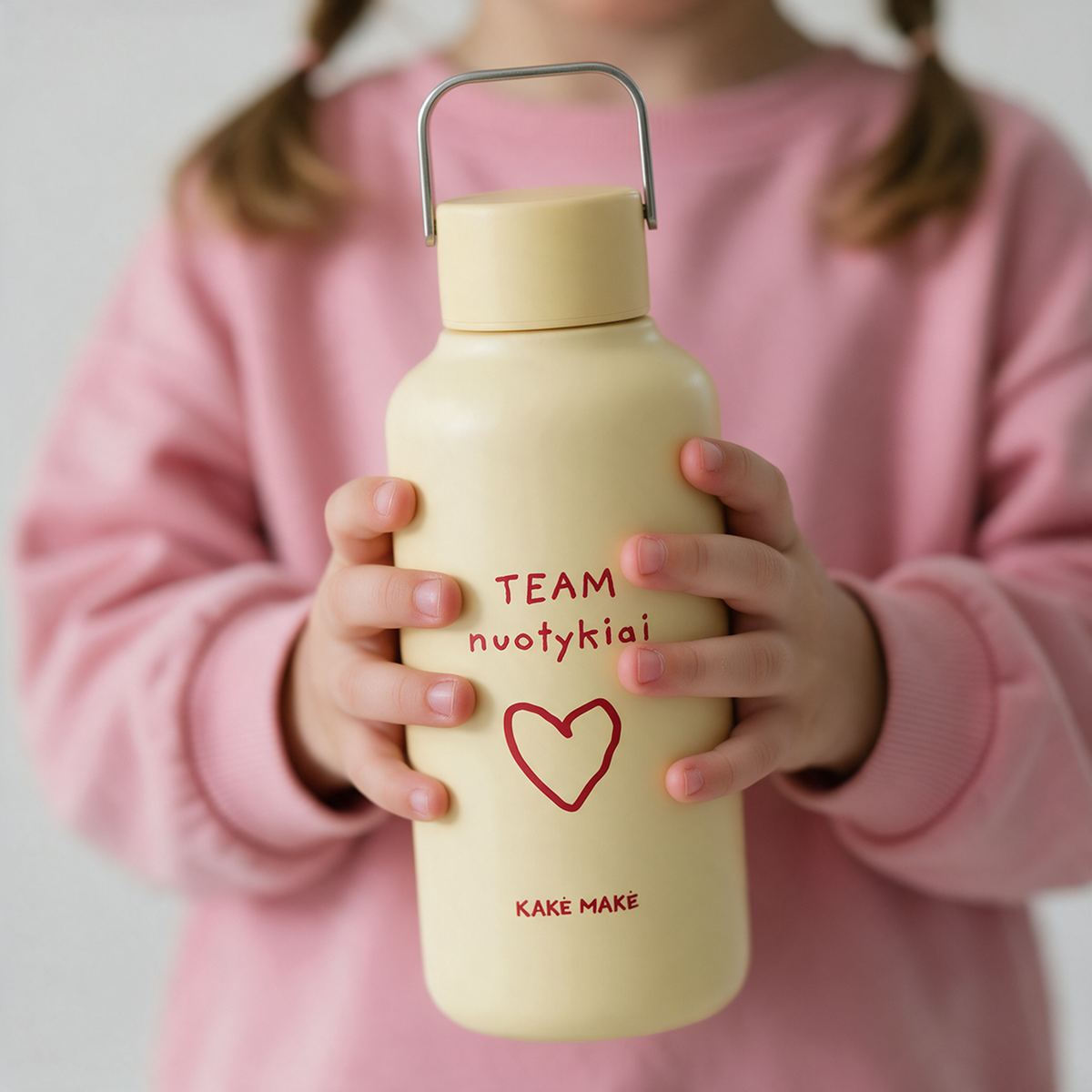 Kakė Makė x EQUA gertuvė 600 ml „Širdis trokšta nuotykių“ (gelsva)
